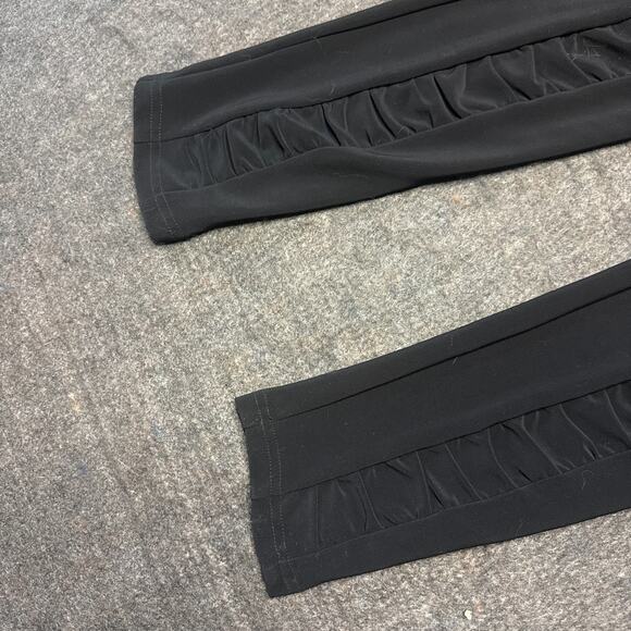 Joseph Ribkoff Black Ruched Satin Front Pull-On Pants Size 12 Made in Canada - Picture 5 of 13